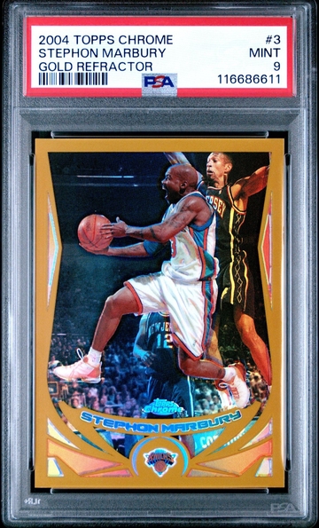 STEPHON MARBURY 75/99 MINT GOLD REFRACTOR 2005-06 TOPPS CHROME #44 PSA 9 🎆