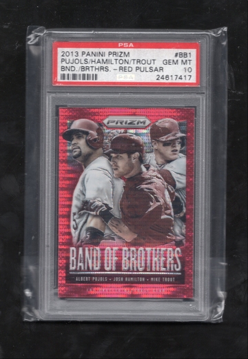 2013 Panini Prizm Band of Brothers #BB! Trout/Pujols/Hamilton POP 2 PSA 10 GEM MINT