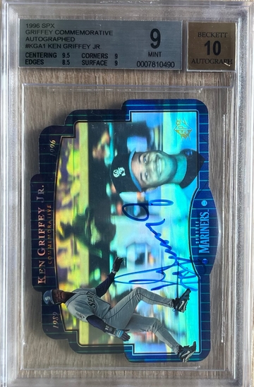 1996 UPPER DECK SPX #KGA1 KEN GRIFFEY JR COMMEMORATIVE BOLD AUTO 10 BGS 9 MINT