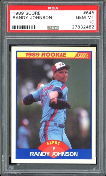 RANDY JOHNSON 1989 SCORE #645 PSA 10 RC