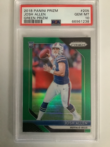 2018 Panini Green Prizm #205 Josh Allen RC Rookie PSA 10 GEM MINT Buffalo Bills