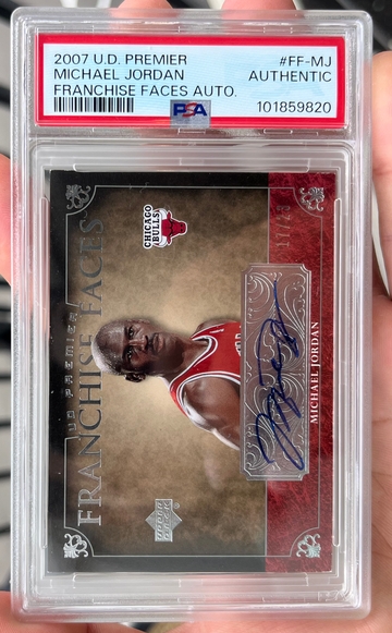 2007-08 UD Upper Deck Premier Franchise Faces Michael Jordan Auto /23 PSA Auth