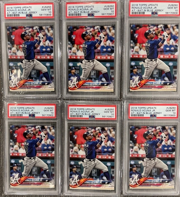 2018 TOPPS UPDATE RONALD ACUNA JR. PSA 10 GEM MINT (6X)