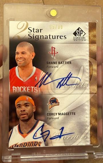 2009 SP Signature Edition Shane Battier Corey Maggette 2 Star Signatures Auto /30
