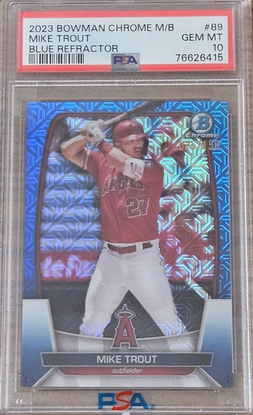 2023 Bowman Chrome M/B Mike Trout Blue Refractor /150 PSA 10