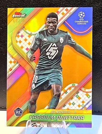 Topps Finest 2024-25 UEFA CC  Kassoum Ouattara  GOLD Refractor  /50  As Monaco  Rookie RC