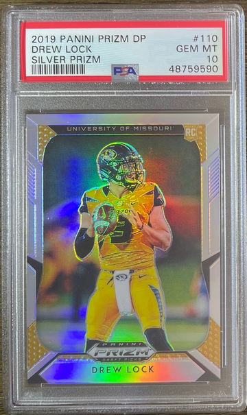 2019 Drew Lock Draft Pick Panini Silver Prizm PSA 10