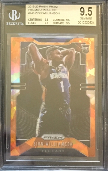 Zion Williamson priZm orange cracked ice