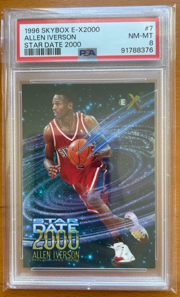 1996 SKYBOX E-X2000 ALLEN IVERSON STAR DATE 2000 #8 PSA 8 76ERS RATED ROOCKIE RC