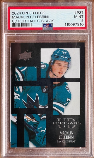 2024 UD Macklin Celebrini UD Portraits Black PSA 9