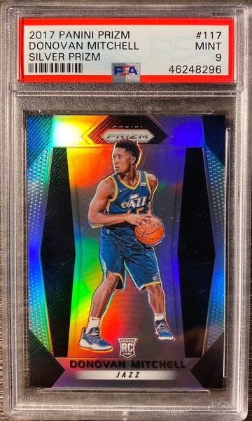 2017 Panini Prizm Donovan Mitchell Silver Prizm #117 PSA 9