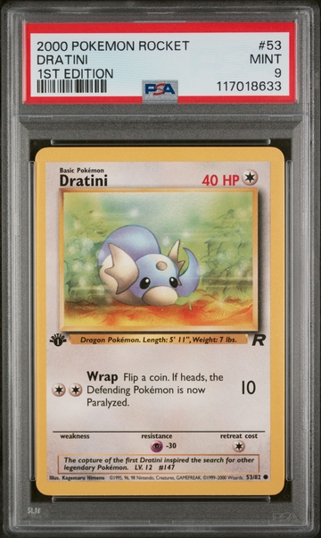 2000 Pokemon #53 Dratini Rocket PSA 9