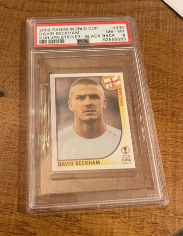 2002 Panini World Cup Sticker Korea David Beckham ROOKIE RC #430 PSA 8 MT