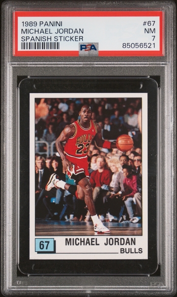 1989 PANINI STICKERS SPANISH MICHAEL JORDAN PSA 7 #67