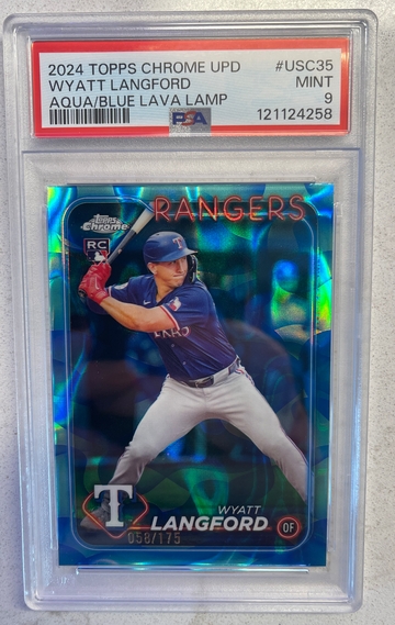 2024 Topps Chrome Update Wyatt Langford Aqua Lava PSA 9