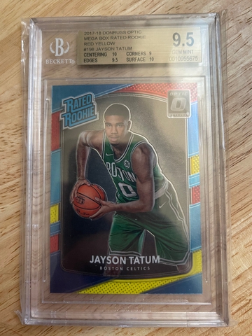 2017-18 Donruss Optic Jason Tatum Rated Rookie Red Yellow BGS 9.5