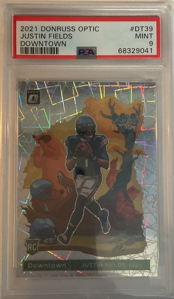 2021 donruss optic Justin fields downtown PSA 9