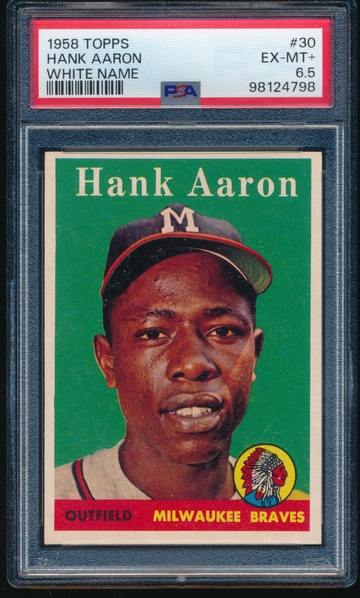 1958 Topps Hank Aaron #30 PSA 6.5 + awesome, looks much better