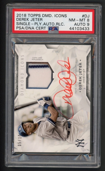 2018 Topps Diamond Icons Derek Jeter Auto Relic Red Auto 5/10