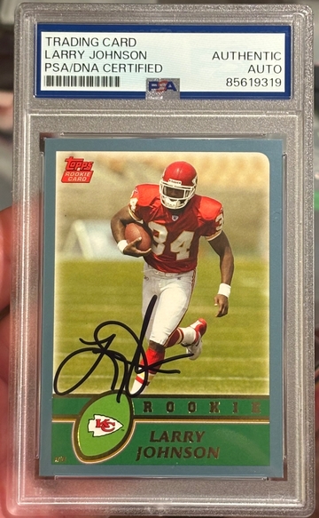 2003 Topps #365 Larry Johnson Signed Rookie PSA Authentic Auto Kansas City RC