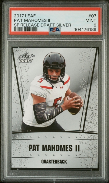 2017 Leaf #07 Patrick Mahomes II Special Release Draft Silver PSA 9