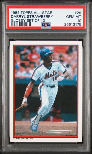 1984 TOPPS #29 ALL-STAR DARRYL STRAWBERRY GLOSSY SET OF 40 RC ROOKIE PSA 10
