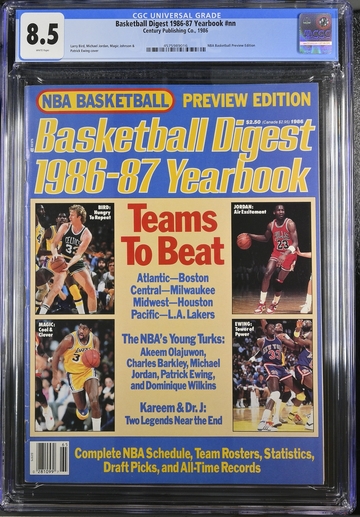 BASKETBALL DIGEST YEARBOOK 1986-87 Magazine Michael Jordan, Bird, Magic CGC 8.5