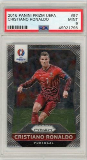 Cristiano Ronaldo 2016 Panini Prizm UEFA Soccer PSA 9 #97 Portugal