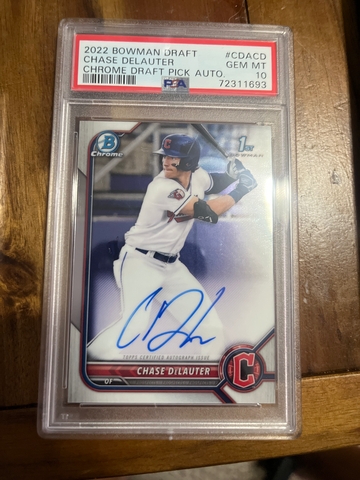 Chase Delauter 2022 Bowman Draft Auto PSA 10