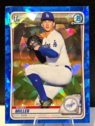 2020 Bowman Draft Chrome  Bobby Miller  Sapphire Refractor 1st RC #BD-38  Dodgers