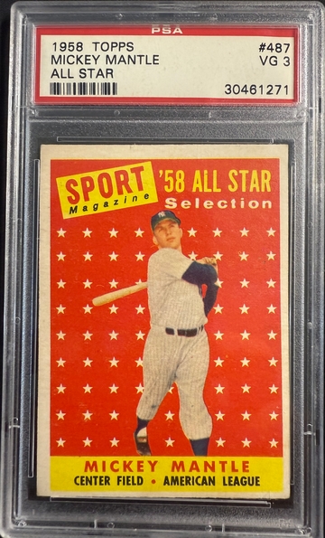 1958 TOPPS MICKEY MANTLE ALL STAR PSA-3