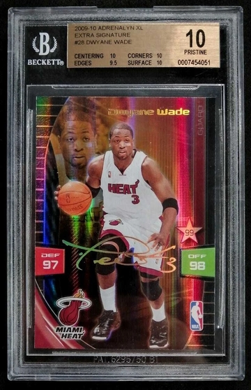 BGS 10 POP 3 Dwyane Wade 2009-10 Adrenalyn XL Extra Signature #28 - DHL Express Air 6-8 Days with Tracking from Overseas