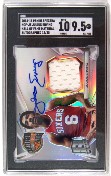 Julius Erving 2014-15 Panini Spectra Hall of Fame Materials Auto/Jersey /35 SGC 9.5