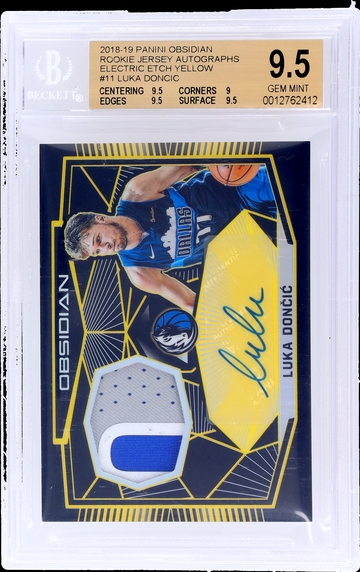 2018-19 Panini Obsidian Electric Etch Yellow Luka Doncic #11 RPA /10 BGS 9.5 Auto 10