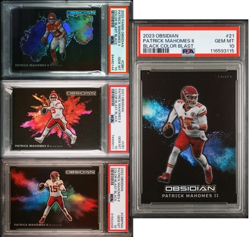 2020 2021 2022 2023 Patrick Mahomes Panini Obsidian Black Color Blast SSP Case Hit 4 card PSA 10 Lot