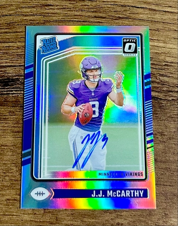 2024 JJ McCarthy Panini Donruss Optic Rated Rookie Holo Prizm Auto /150 #235 Autograph J.J. RC SP