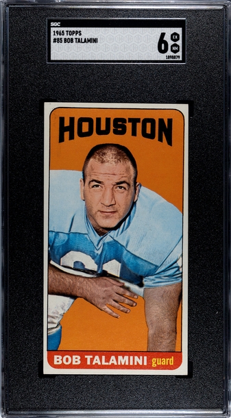 1965 Topps #85 Bob Talamini Houston Oilers SGC 6 EXMT