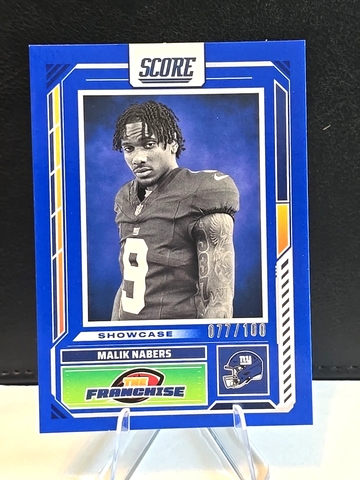 2025 Score The Franchise #24 Malik Nabers Blue /100 Color Match SP NY Giant