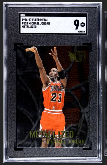 1996 Fleer Metal Metalized #128 MICHAEL JORDAN Sgc Mint 9!