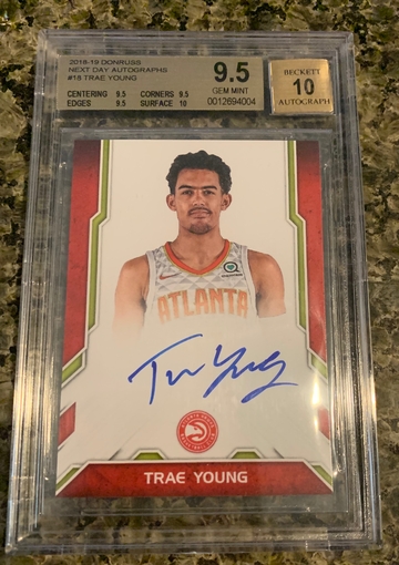 Trae Young 2018-19 Donruss Next Day RC auto BGS 9.5 True +