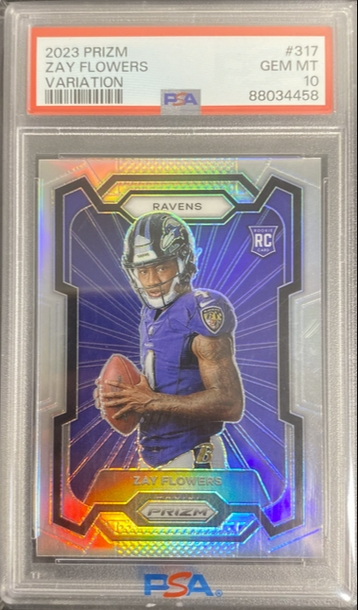 2023 Panini Prizm - Zay Flowers Silver Prizm Variation (RC) PSA 10
