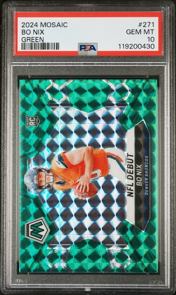 2024 Mosaic #271 Bo Nix NFL Debut PSA 10