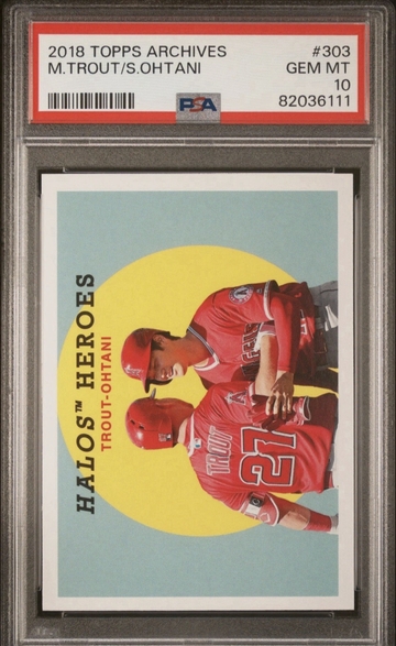 2018 Topps Archives Mike Trout Shohei Ohtani Combos #330 PSA 10