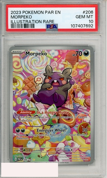2023 POKEMON PAR EN-PARADOX RIFT MORPEKO #206 ILL RARE PSA 10 GEM MT