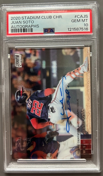 2020 Topps Stadium Club Chrome Juan Soto Auto PSA 10 Shuffle Nationals Mets