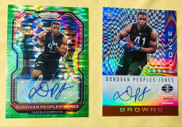2 Panini 2020 Donovan Peoples Jones Rookie Autograph Card Lot