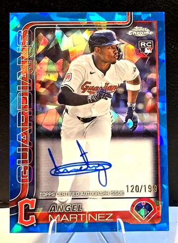 2025 Topps Chrome Sapphire  Angel Martinez  Rookie On Card Auto  /199  Guardians
