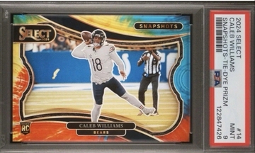 2024 Select Caleb Williams RC Snapshots Tie-Dye Prizm /25 PSA 9  RC