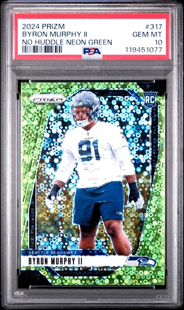 2024 Prizm Byron Murphy II Rookie No Huddle Neon Green /10 PSA 10 Color Match!