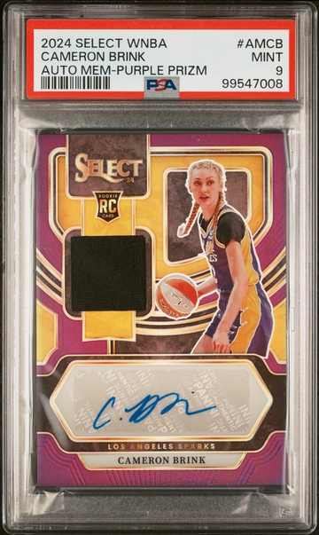 2024 Select Cameron Brink Jersey Auto Purple RC #/99 PSA 9 RPA Rookie Patch Auto